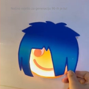 Noćna lampa s emoji u TikTok stilu, magnetska punjiva zidna svjetiljka za spavanje