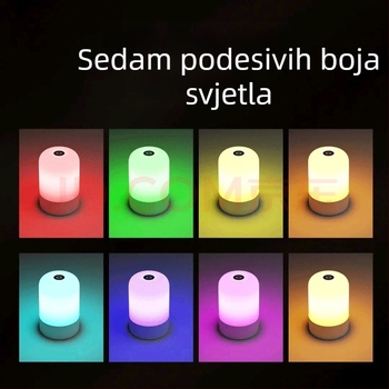 Noćna lampica za spavaću sobu, zaštita očiju, punjiva, noćna stolna svjetiljka s dodirnim prekidačem, geometrijski dizajn