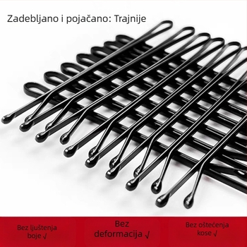 Klip za kosu s jednim barom, za makeup umjetnike, debeli i čvrsti, crni