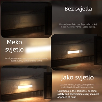 LED svjetiljka sa senzorom pokreta i magnetskim držačem – noćna lampica, stolna lampica, ambijentalno osvjetljenje ormarića, LED trakica svjetla