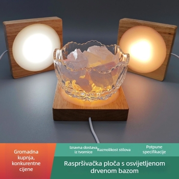 Kvadratna drvena osnova za LED noćnu lampu