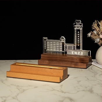 3D noćna stolna svjetiljka s dizajnom gradske arhitekture — poslovni suvenir, ukras u uredu, poklon za završetak studija