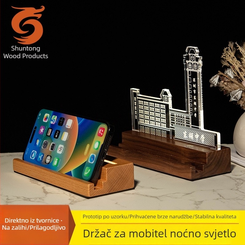 3D noćna stolna svjetiljka s dizajnom gradske arhitekture — poslovni suvenir, ukras u uredu, poklon za završetak studija
