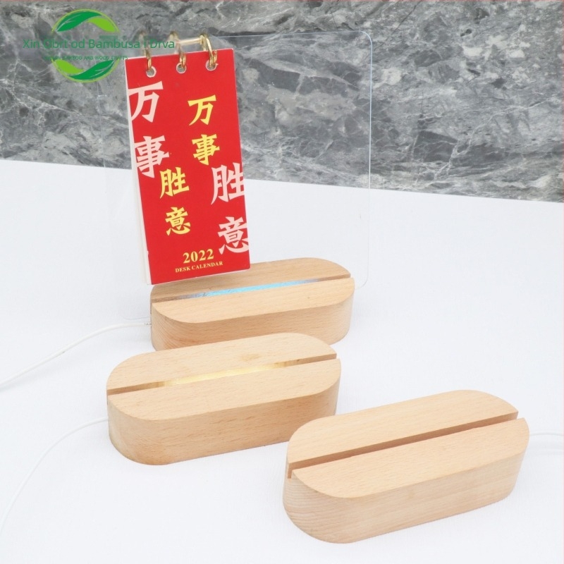LED baza za noćnu lampu s USB prekidačem, DIY akrilna podloga za stolnu lampu od bukovine