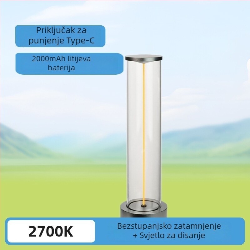 Stolna lampa s kvantnom atmosferom, minimalistička LED vlaknasta noćna lampica, punjiva, s regulacijom jačine svjetla, za spavaću sobu