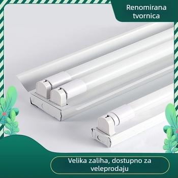 T8 LED dvostruka cijev s poklopcem, nosač LED cijevi, duga ravna cijev, zaštita očiju, visoka svjetlina