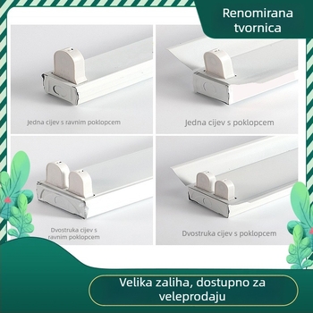 T8 LED dvostruka cijev s poklopcem, nosač LED cijevi, duga ravna cijev, zaštita očiju, visoka svjetlina