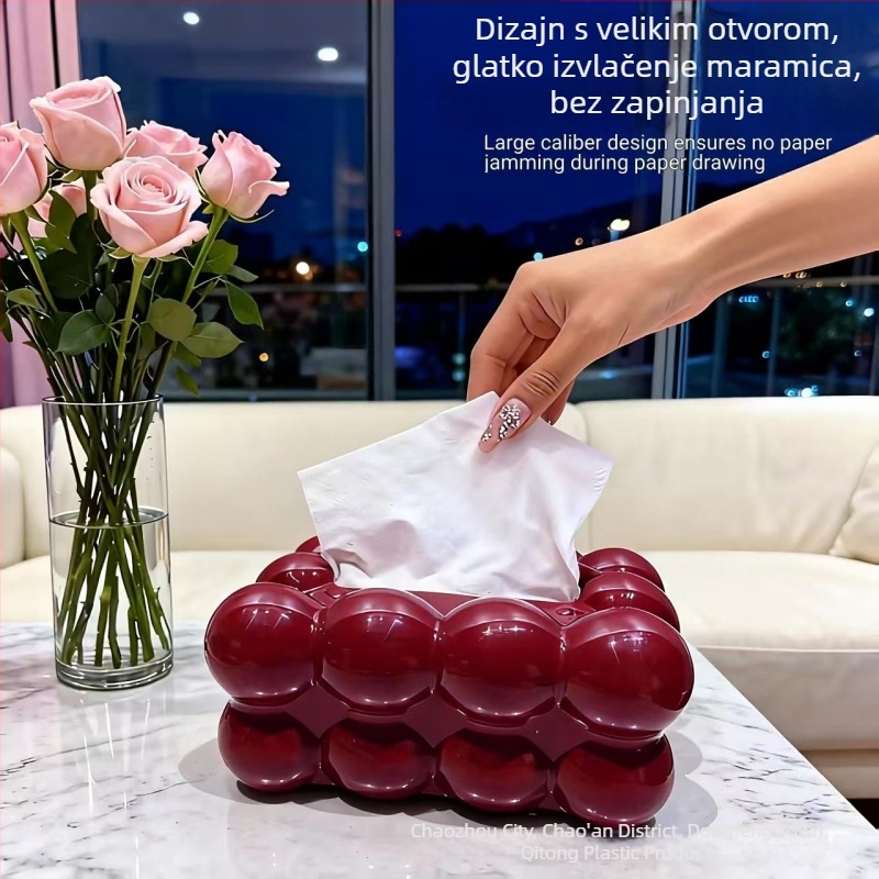 Crvena kutija za ubruse za kućnu upotrebu — elegantna kutija za ubruse za dnevni boravak i blagovaonu