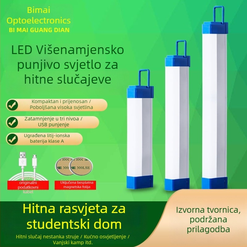 Napajena LED lampica za nuždu s magnetskim osvjetljenjem, za kućnu i vanjsku upotrebu, kampiranje