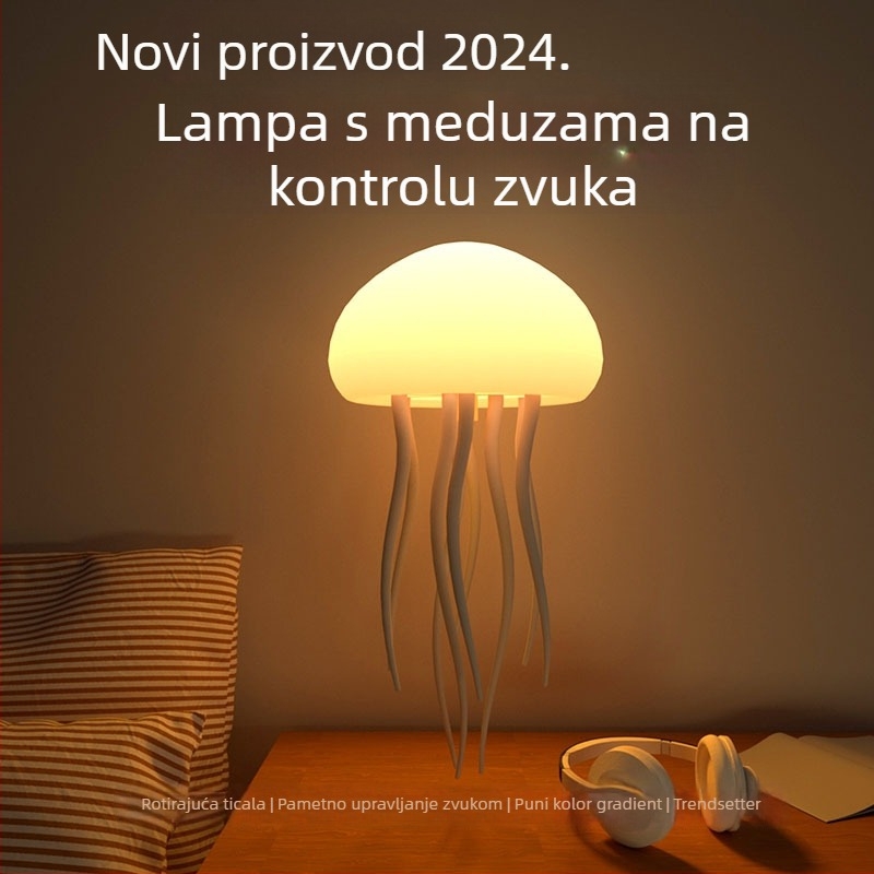 Lampa meduza s glasovnim upravljanjem, patentirana, pokretno svjetlo, napajanje baterijom