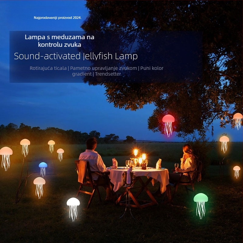 Lampa meduza s glasovnim upravljanjem, patentirana, pokretno svjetlo, napajanje baterijom