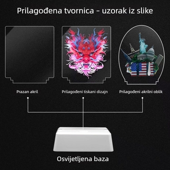 Akrilna DIY noćna lampica za stol s mogućnošću printanja uzoraka