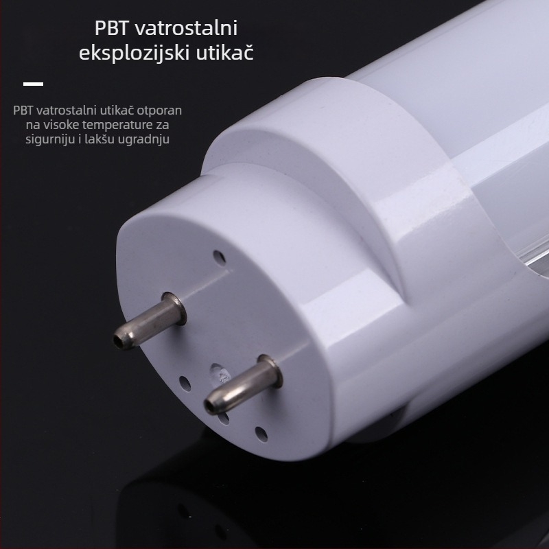 1,2 m T8 LED cijev sa nosačem, aluminijsko-plastična dijeljena LED cijev, prilagodljiva