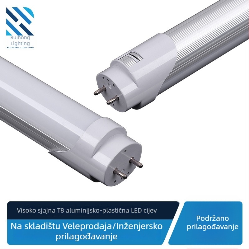 1,2 m T8 LED cijev sa nosačem, aluminijsko-plastična dijeljena LED cijev, prilagodljiva