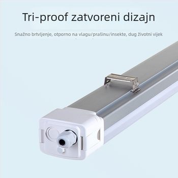 LED svjetlo s aluminijsko-plastičnim kućištem, IP65, otporno na vlagu, sa senzorom, za garažu i podrum, 40W, 5200 lm, visoka svjetlina