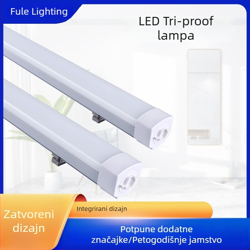 LED svjetlo s aluminijsko-plastičnim kućištem, IP65, otporno na vlagu, sa senzorom, za garažu i podrum, 40W, 5200 lm, visoka svjetlina