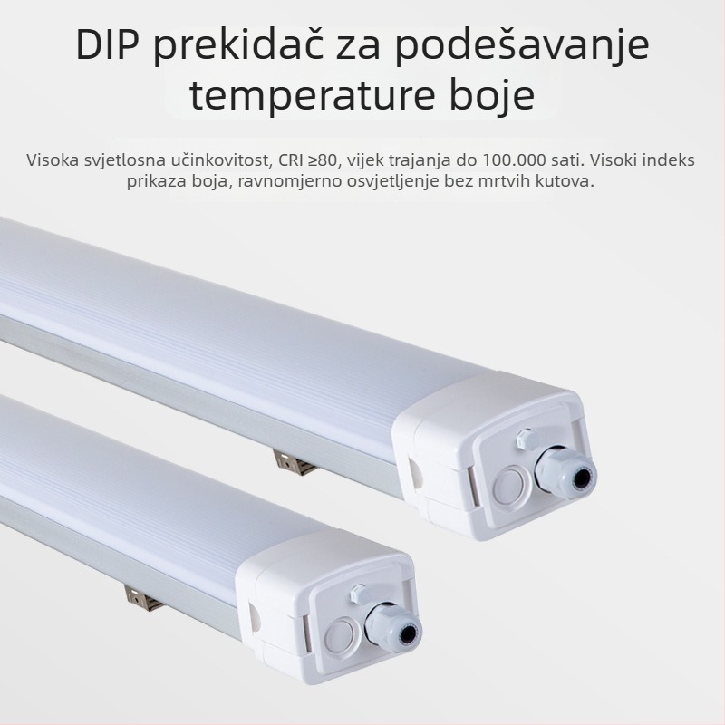 LED svjetlo s aluminijsko-plastičnim kućištem, IP65, otporno na vlagu, sa senzorom, za garažu i podrum, 40W, 5200 lm, visoka svjetlina