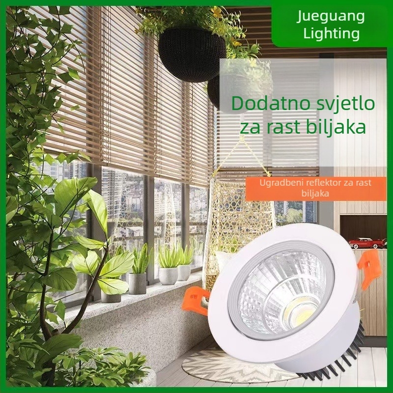 Unutarnja lampa za biljke na zidu, LED s potpuno spektrom, ugrađena stropna svjetiljka s prilagodljivim kutem