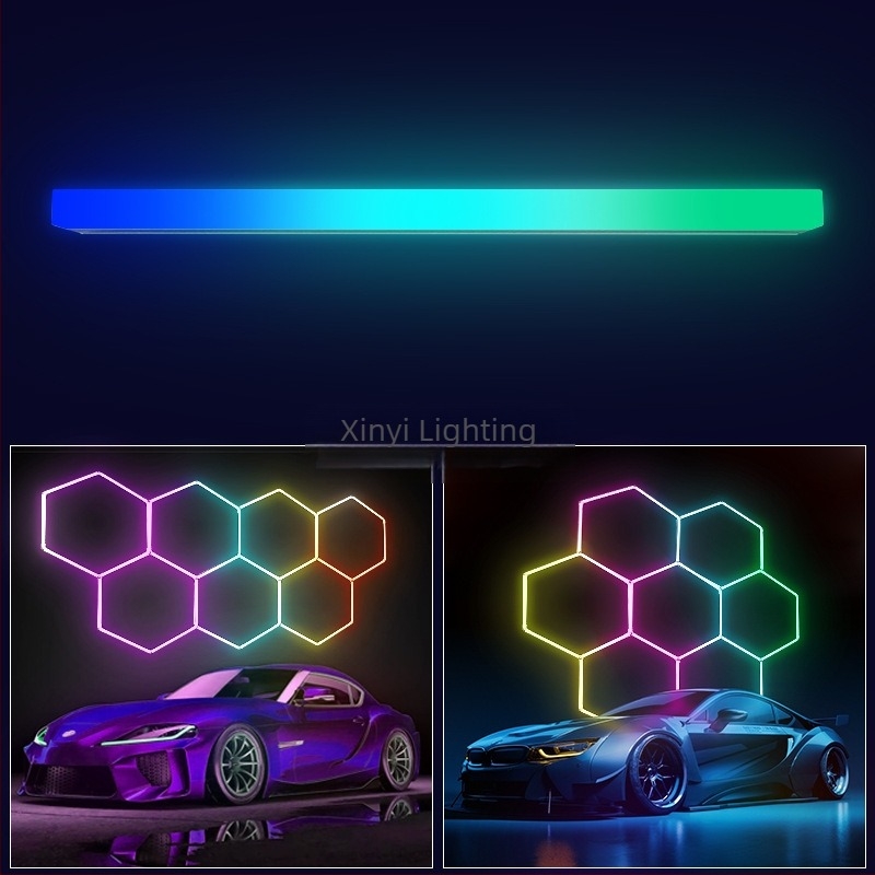 Šesterokutni radni rasvjetni panel, 110-240V, RGB, spojiv