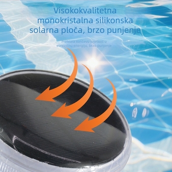 Podvodno plivajuće svjetlo za bazen s solarnim panelom, RGB LED i daljinskim upravljačem