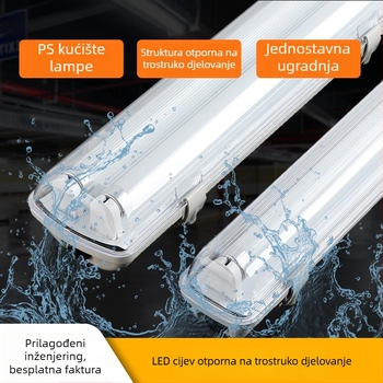 LED T8 svjetiljka s jednim ili dva cijevi, nosač za montažu, nužno požarno osvjetljenje, vodonepropusna, otporna na vlagu i otporna na eksplozije za industrijsku radionicu