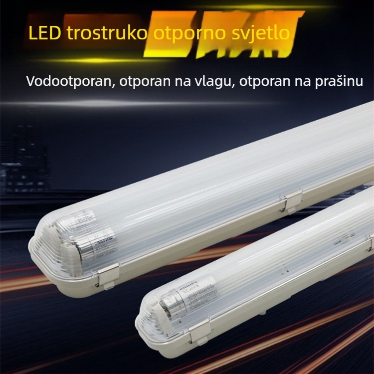 LED T8 svjetiljka s jednim ili dva cijevi, nosač za montažu, nužno požarno osvjetljenje, vodonepropusna, otporna na vlagu i otporna na eksplozije za industrijsku radionicu
