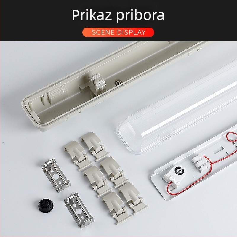 LED T8 svjetiljka s jednim ili dva cijevi, nosač za montažu, nužno požarno osvjetljenje, vodonepropusna, otporna na vlagu i otporna na eksplozije za industrijsku radionicu