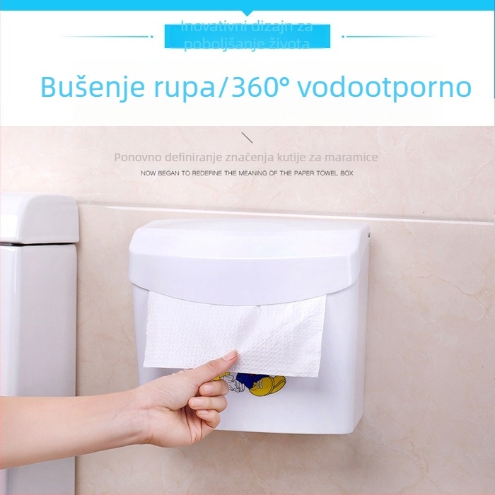 Vodootporna velika višefunkcionalna perforirana kutija za toaletni papir u kupaonici