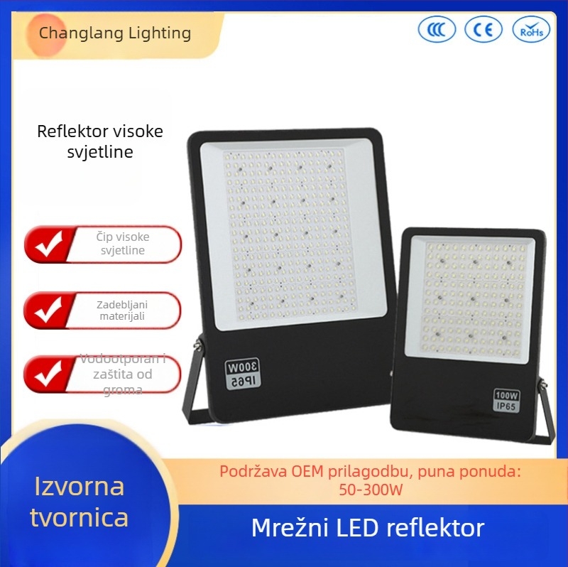 LED vodootporni ultra-tanki floodlight za vanjski dvorišni prostor – visoka svjetlost projekcijska svjetiljka, inženjerska serija