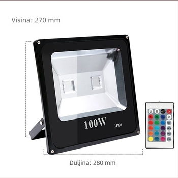 Vanjski RGB LED reflektor za osvjetljenje drveta, 10W, aluminijsko kućište, IP65, 120° snop, šarene svjetlosti