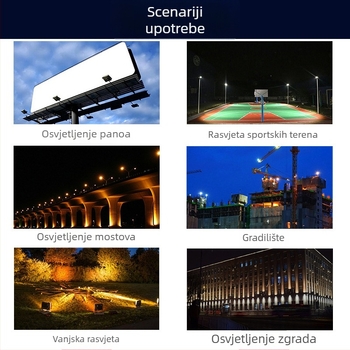 Vanjski vodootporni LED floodlight s COB-om, visok jas, projekcijsko svjetlo, 200–1000W