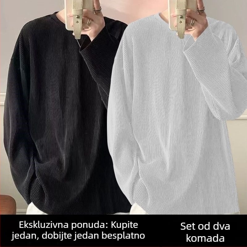 Muška majica s dugim rukavima od ice-silk, zaštita od sunca, ljetni dizajn, nišni stil, inspirirano korejskim stilom, udoban slobodan kroj