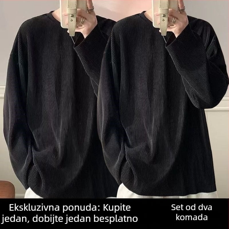 Muška majica s dugim rukavima od ice-silk, zaštita od sunca, ljetni dizajn, nišni stil, inspirirano korejskim stilom, udoban slobodan kroj