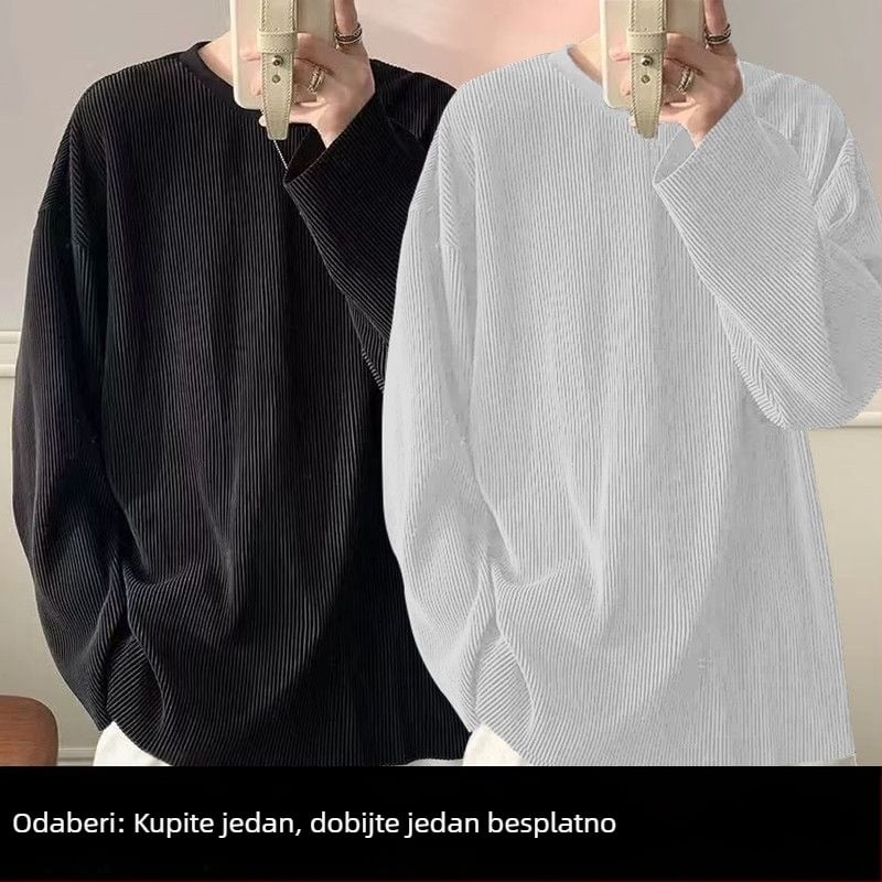 Muška majica s dugim rukavima od ice-silk, zaštita od sunca, ljetni dizajn, nišni stil, inspirirano korejskim stilom, udoban slobodan kroj