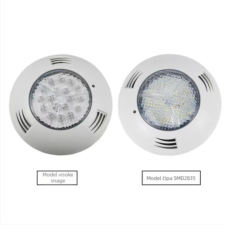 LED podvodno svjetlo za bazen, 12V/24V, RGB, bežični daljinski upravljač, zidni nosač, IP68