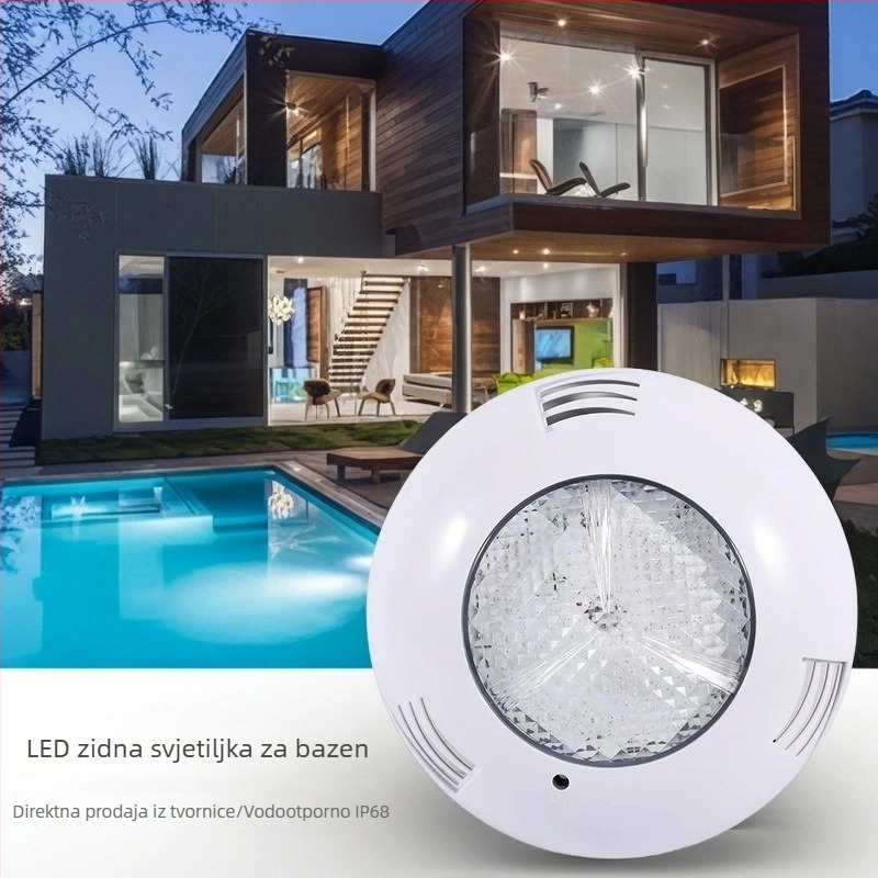 LED podvodno svjetlo za bazen, 12V/24V, RGB, bežični daljinski upravljač, zidni nosač, IP68