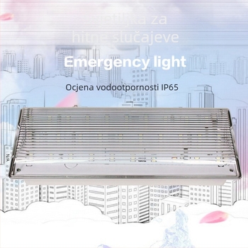 LED hitna svjetiljka za požarnu sigurnost, LED indikator, punjiva, IP65, trostruka zaštita