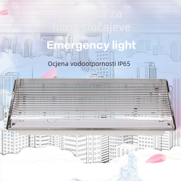LED hitna svjetiljka za požarnu sigurnost, LED indikator, punjiva, IP65, trostruka zaštita