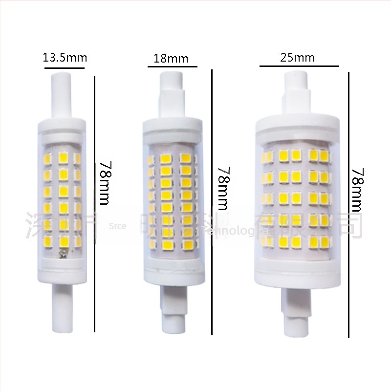 R7S LED kukuruzna lampa, 78 mm, 20W, keramička, bez treperenja, dvostrana, 3000K–6000K, 42/48/64/84/96/128 LED