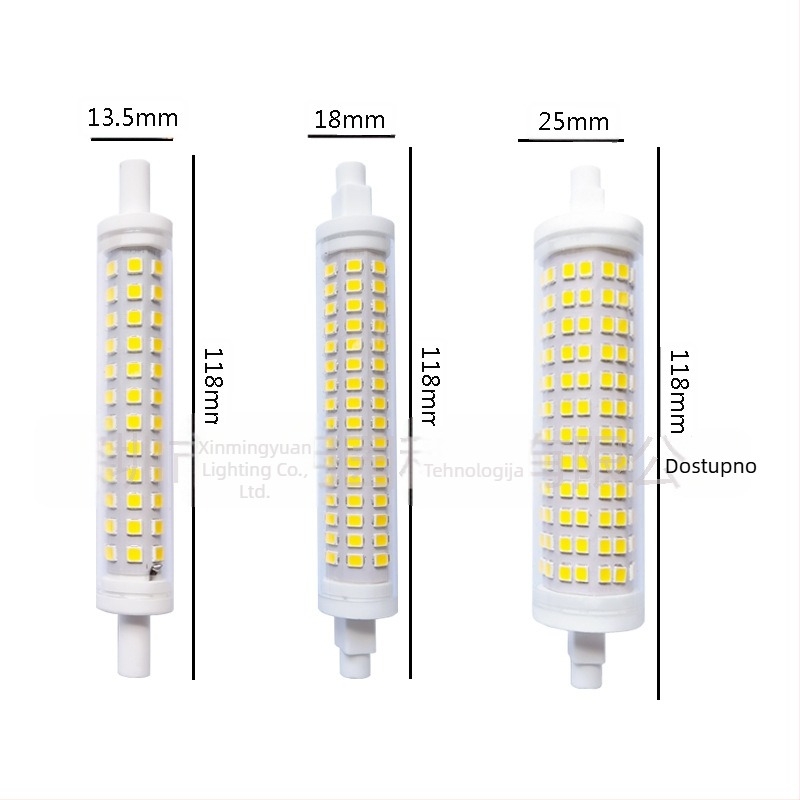 R7S LED kukuruzna lampa, 78 mm, 20W, keramička, bez treperenja, dvostrana, 3000K–6000K, 42/48/64/84/96/128 LED
