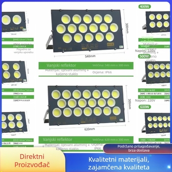 Vanjski LED floodlight 1000W, IP66, osvjetljenje za stadion i reklamu