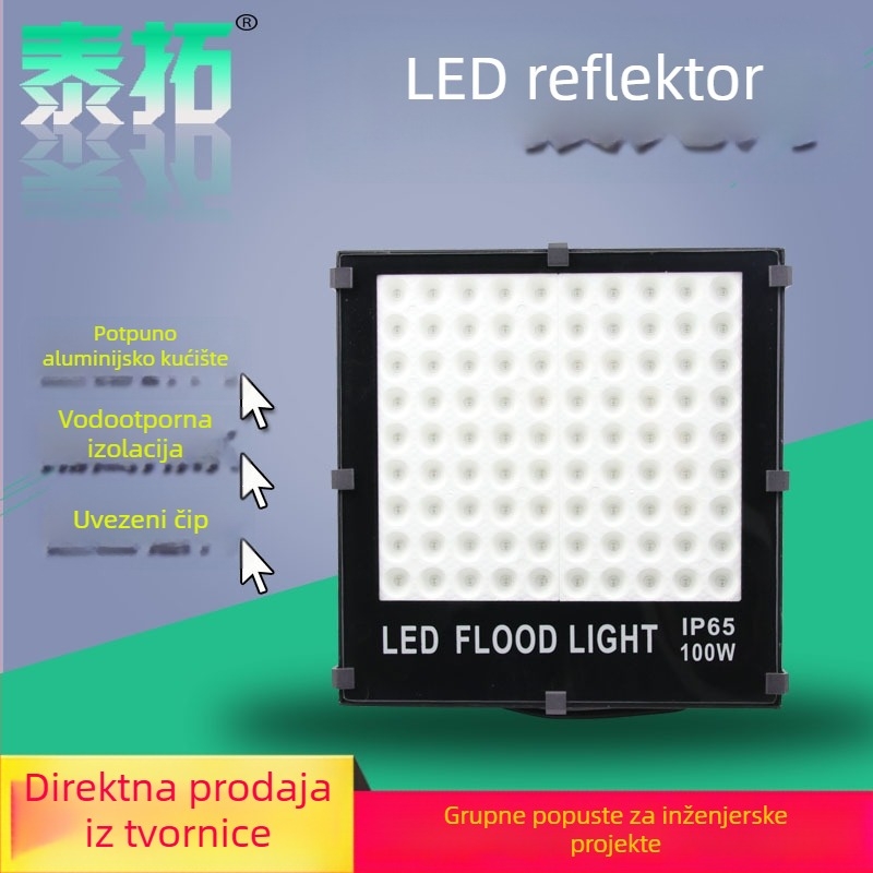 LED reflektor visoke svjetline i snage, vanjska i unutarnja projektna rasvjeta za reklamu i gradilišta