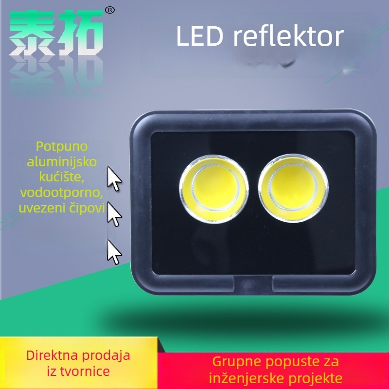 LED reflektor visoke svjetline i snage, vanjska i unutarnja projektna rasvjeta za reklamu i gradilišta