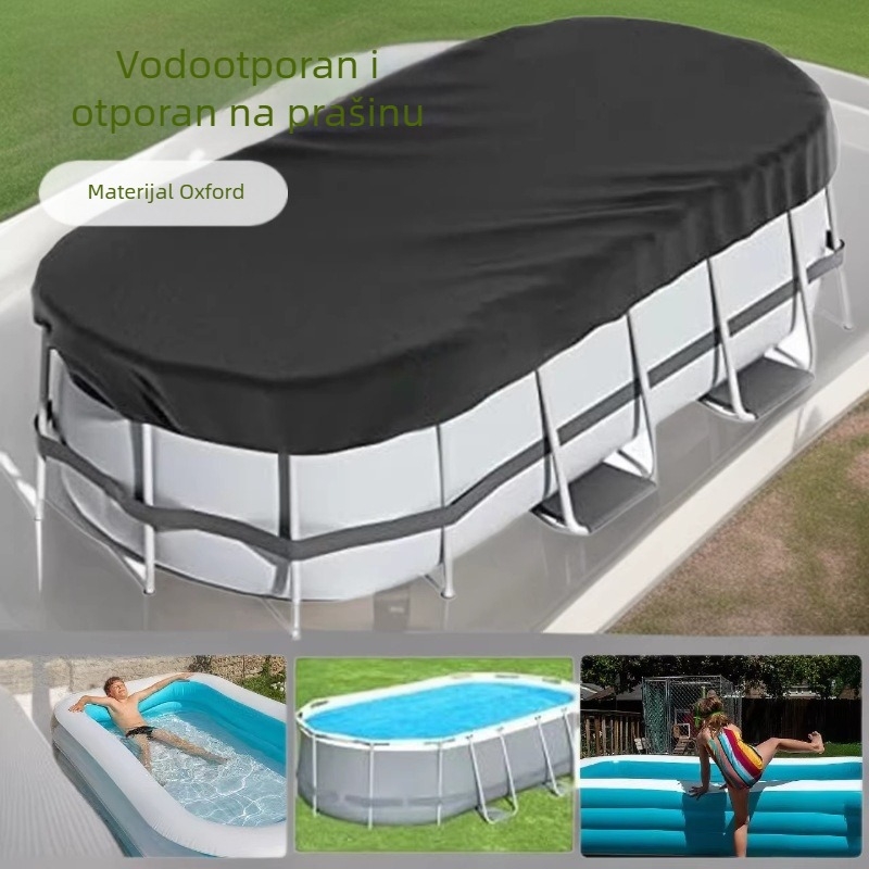 Ovalni vanjski pokrov za bazen, otporan na prašinu, vodonepropusan, UV zaštita, nafukljivi pokrov