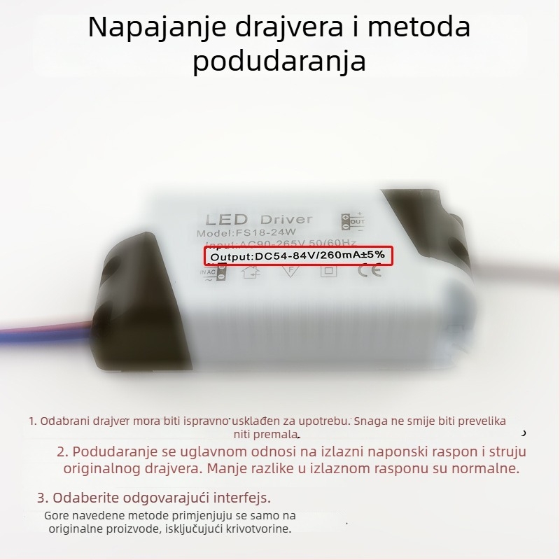 LED panel driver, 8-18W, 12W, 24W, široki ulaz, konstantna struja, neizolirano, ultra-tanki napajanje za panel rasvjetu s DC ženskim priključkom