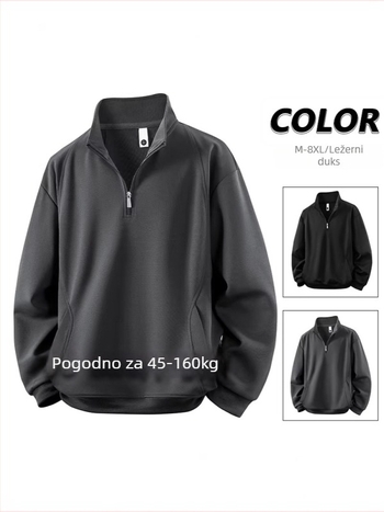 Muški poluzip džemper, dugi rukavi, ležernog kroja, veličina 8XL