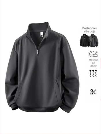 Muški poluzip džemper, dugi rukavi, ležernog kroja, veličina 8XL