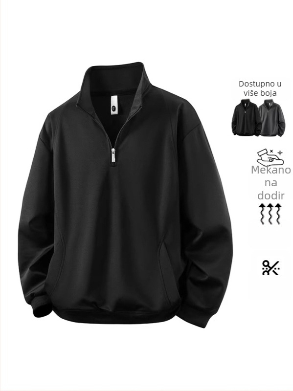 Muški poluzip džemper, dugi rukavi, ležernog kroja, veličina 8XL