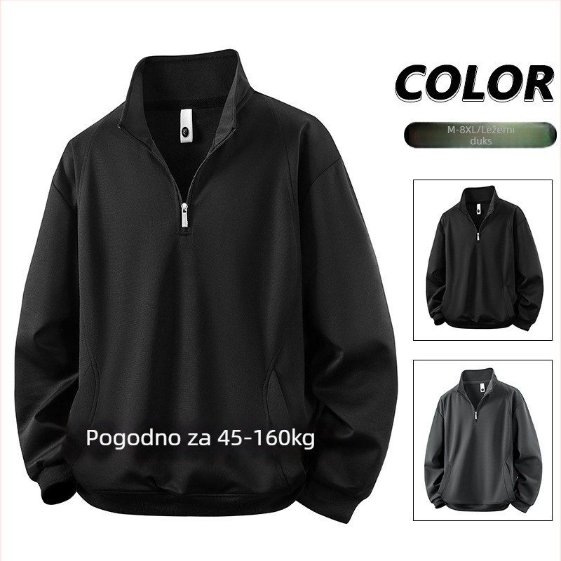 Muški poluzip džemper, dugi rukavi, ležernog kroja, veličina 8XL