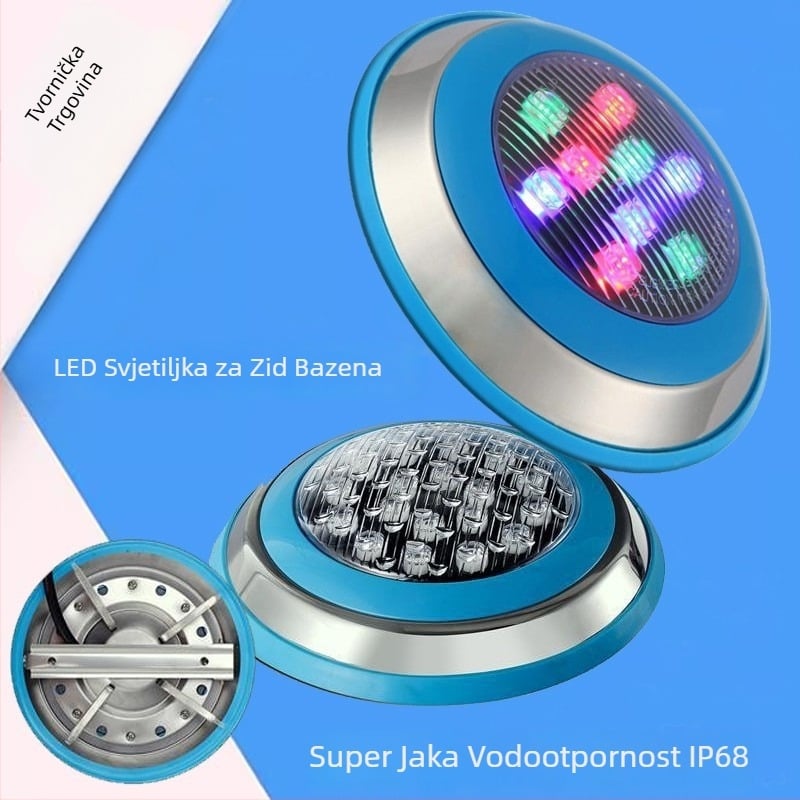 LED podvodno svjetlo za bazene - šaroliko osvjetljenje, zidna svjetiljka za bazen i fontanu, vodootporno krajolinsko osvjetljenje, 12V-24V, IP68